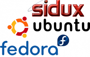 Logos: sidux, ubuntu, fedora