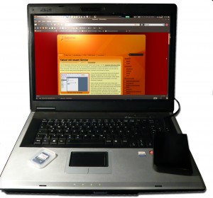 Laptop, SD-Karte, externe Festplatte